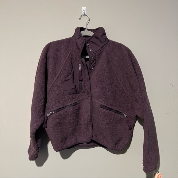 Free People Movement Hit the Slopes Fleece Jacket Blackberry - Picture 5 of 8